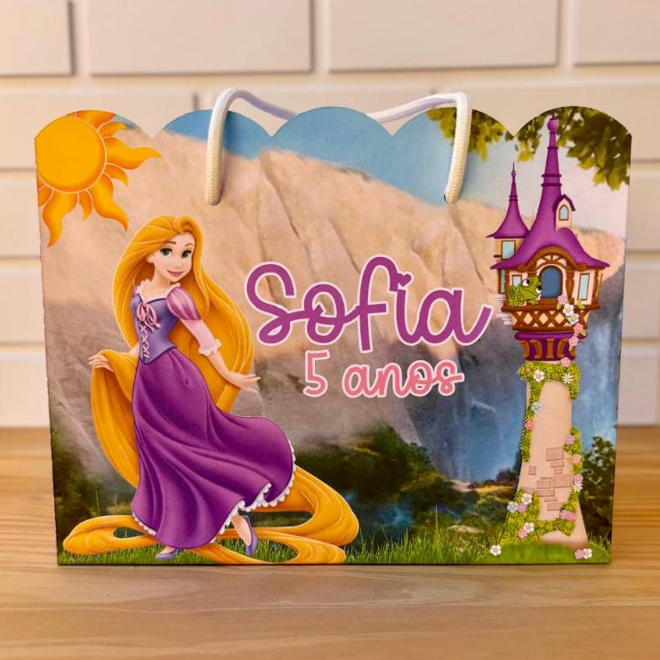 10 Sacolinha Rapunzel Personalizado - Sacolinha - Lembrancinha - Mimos - Aniversário
