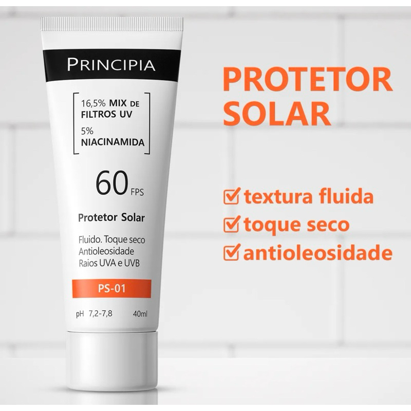 Protetor Solar Facial Principia PS-01 FPS 60 40ml