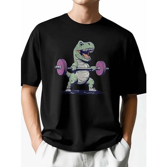 Camiseta masculina de manga curta dinossauro gola redonda  Tamanho G