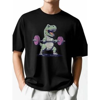 Camiseta masculina de manga curta dinossauro gola redonda  Tamanho G