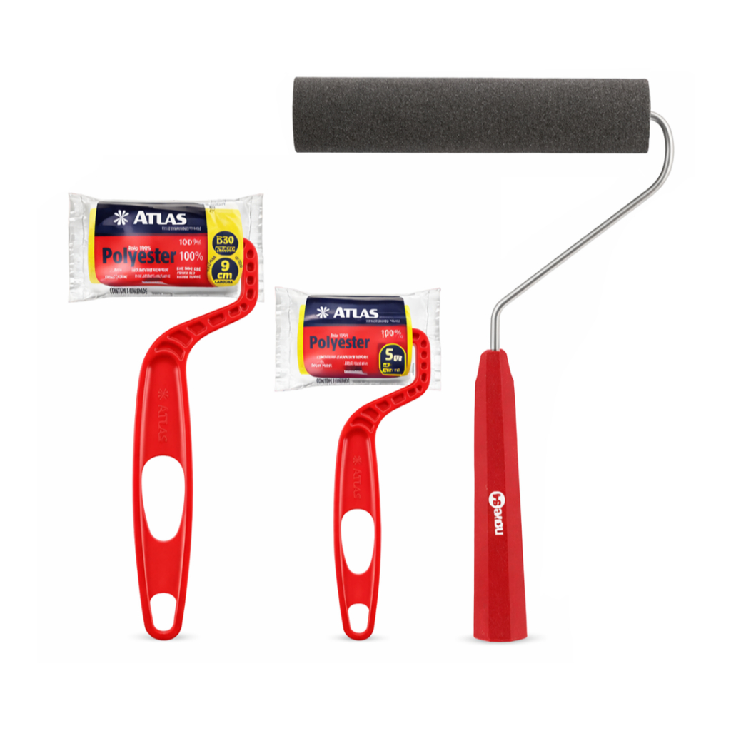 Kit de Pintura, Rolo de espuma 15cm com cabo, 09cm, 5cm em Oferta na Shopee