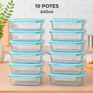 Kits de Pote Hermético de Vidro 640ml com Tampa Selante e Anel de Silicone em Oferta na Shopee