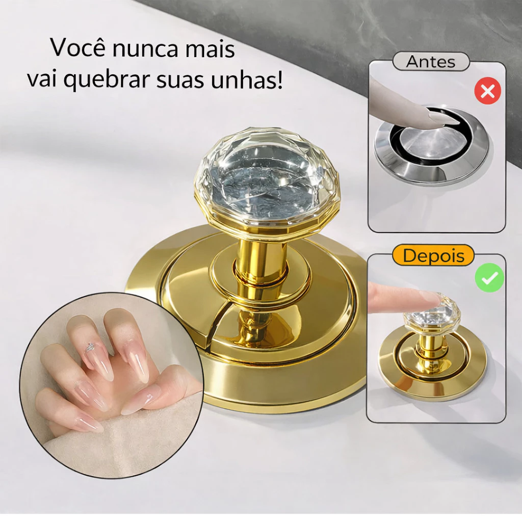 Botão de Descarga Para Vaso Sanitário Formato Diamante Autocolante Puxadores Armário Porta Gavetas — imagem 1