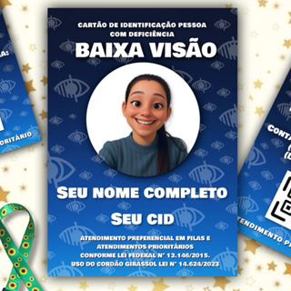 kit Cordão Girassol + Cracha + Qr Code Com Seu Laudo Médico BAIXA VISÃO, VISÃO MONOCULAR PLASTIFICADO em Oferta na Shopee