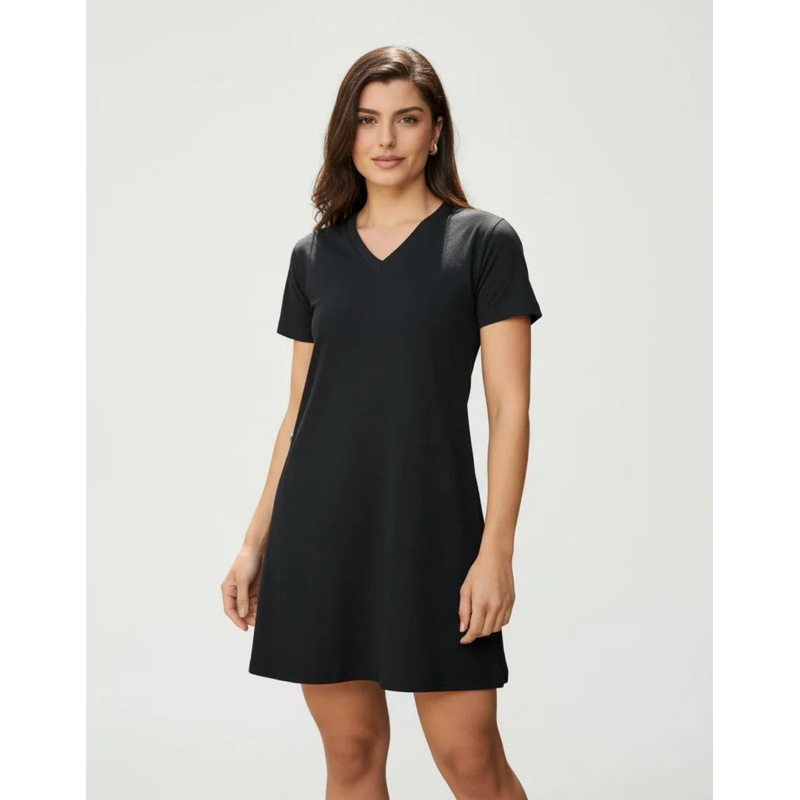 Vestido Feminino Manga Curta Gola V em 100% Algodão Tribo Livre