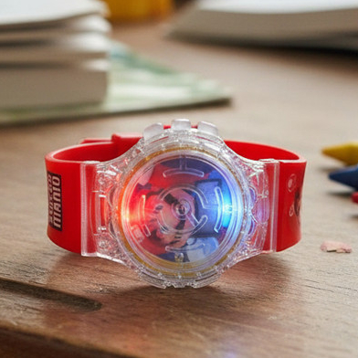 Relógio Digital Infantil personagem Super Mario Vermelho Com Luz Led e alarme — imagem 2 de 2