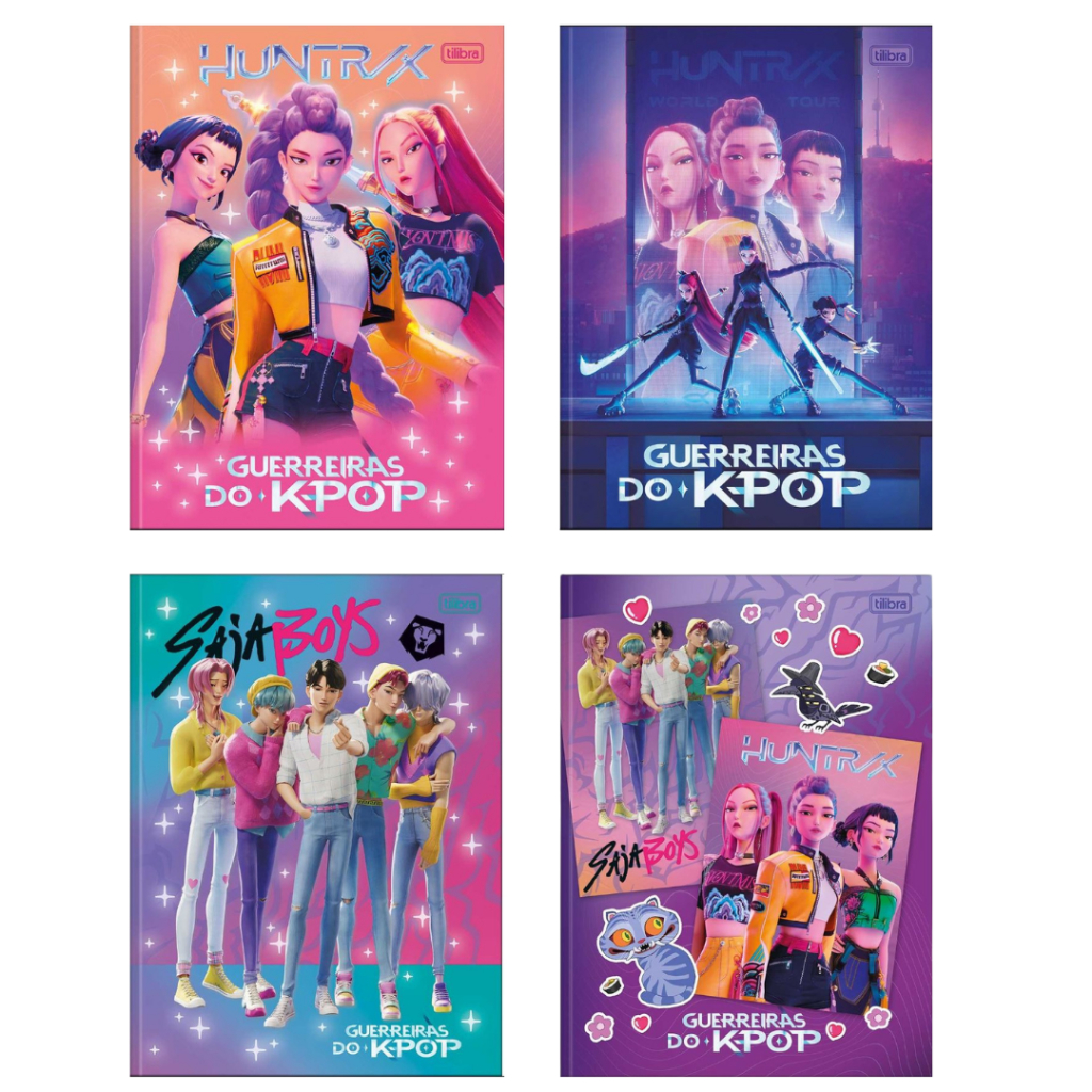 Caderno Brochura Pequeno (1/4) Guerreiras do K-Pop | Capa Dura | 80fls | Adesivos - TIlibra em Oferta na Shopee