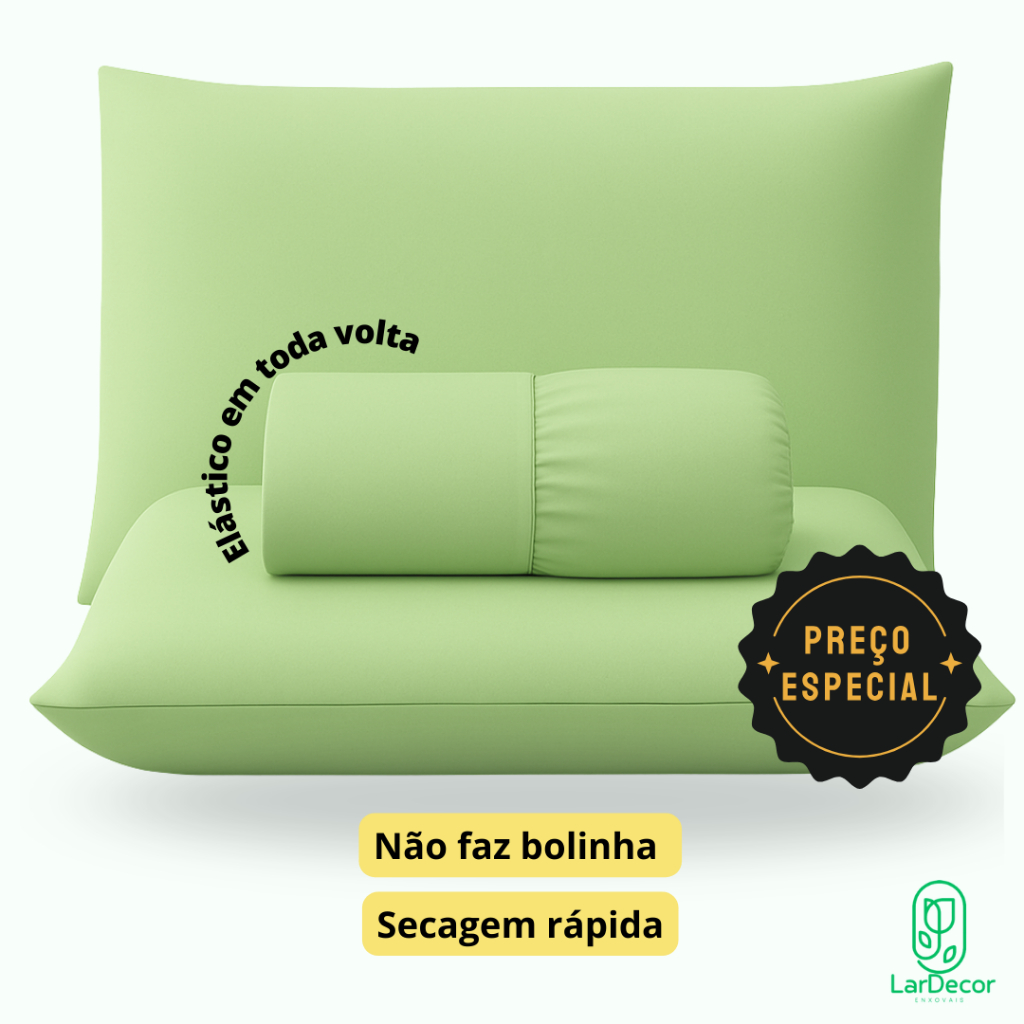 Jogo de Lençol Cama Solteiro Casal Padrão Queen Box 3 Peças Liso - Promo de Lançamento