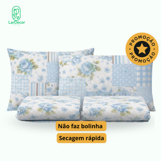 Jogo de Lençol Queen 4 Peças Microfibra Toque Acetinado com elastico  - Estampas Sortidas