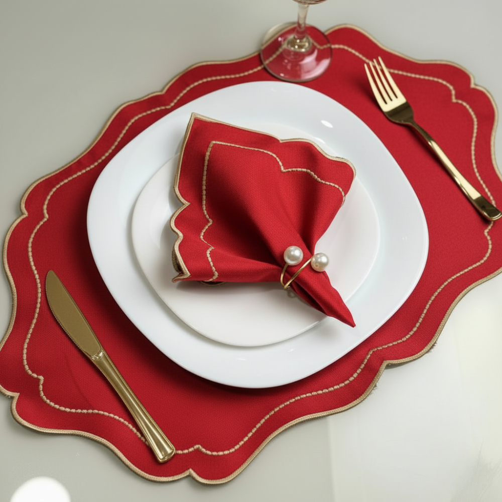 Kit Jogo Americano Realeza Sousplat Suplat e Guardanapos Mesa Posta Atemporal Elegante Jra em Oferta na Shopee