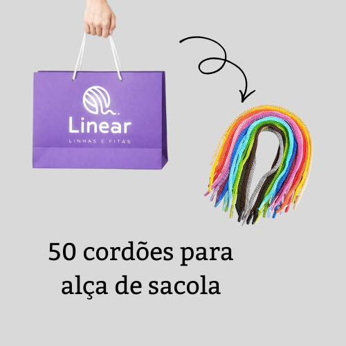 50 unidades cordão 6/1 35cm - alça para sacolas em Oferta na Shopee