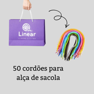 50 unidades cordão 6/1 35cm - alça para sacolas em Oferta na Shopee