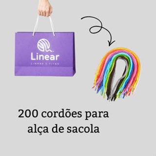 200 unidades Cordão 6/1 35cm Com Ponteira Para Alça De Sacola em Oferta na Shopee