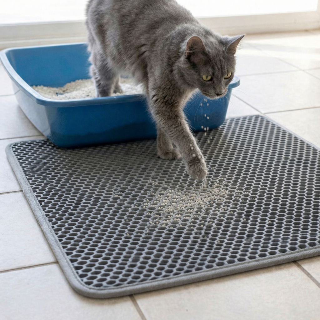 Tapete Higiênico M - G - GG Coletor De Areia Para Gato Preto e Cinza em Oferta na Shopee