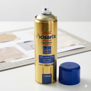 Adesivo De Contato Cola Spray Reposicionável Kisafix 500ml em Oferta na Shopee