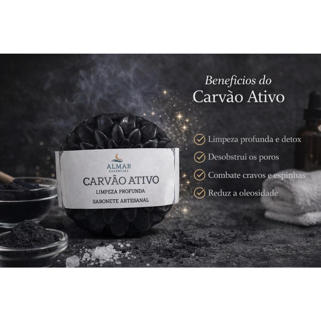 Sabonete Carvão Ativado Detox 90g - Combate Oleosidade Profunda