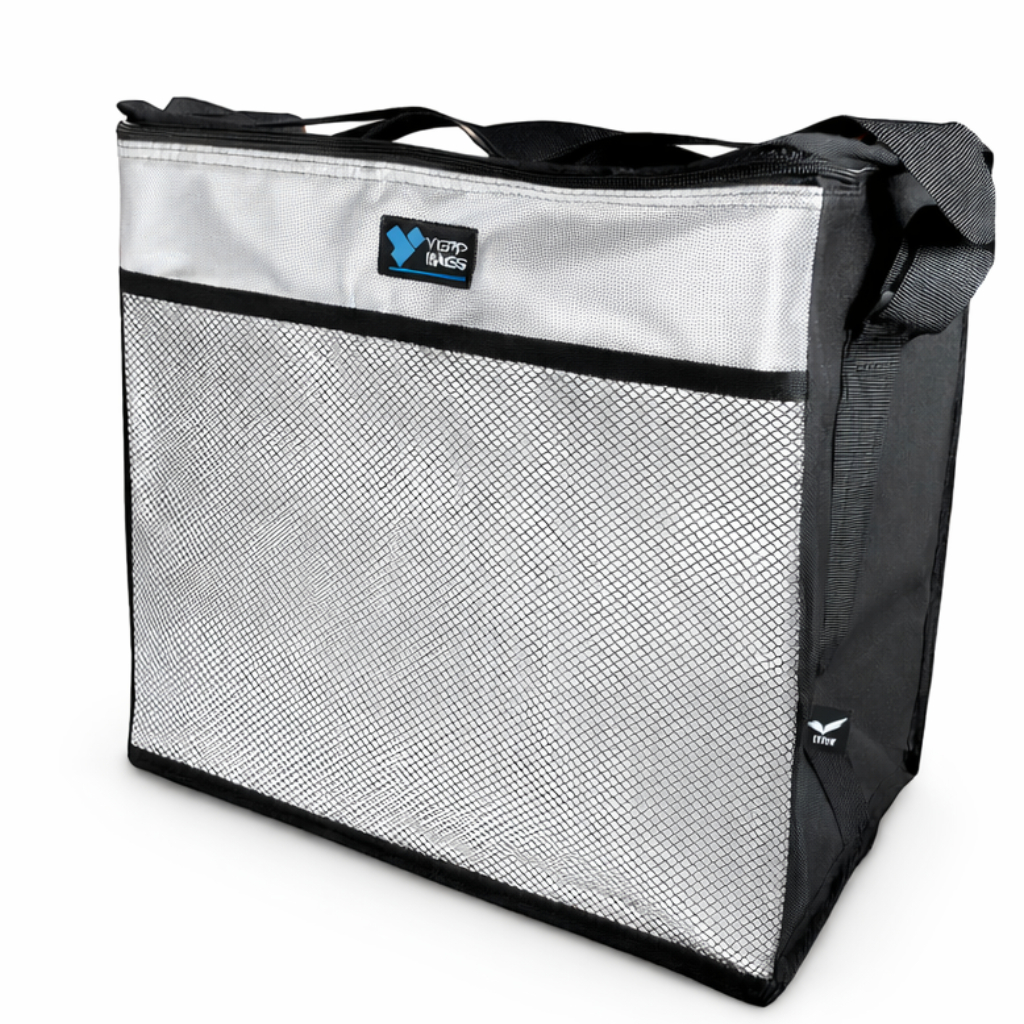 Yepp Bolsa Térmica Prateada 24l Alça E Bolso Frontal Transporte Bebidas Comida Prateado