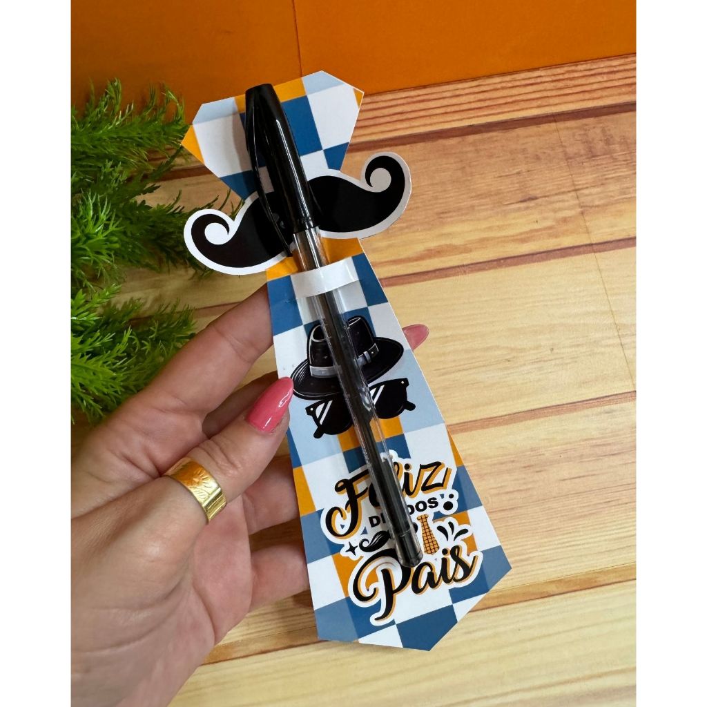 Card Porta Lápis ou Caneta Dia dos Pais Gravata - SOMENTE CARD - 18 UNIDADES