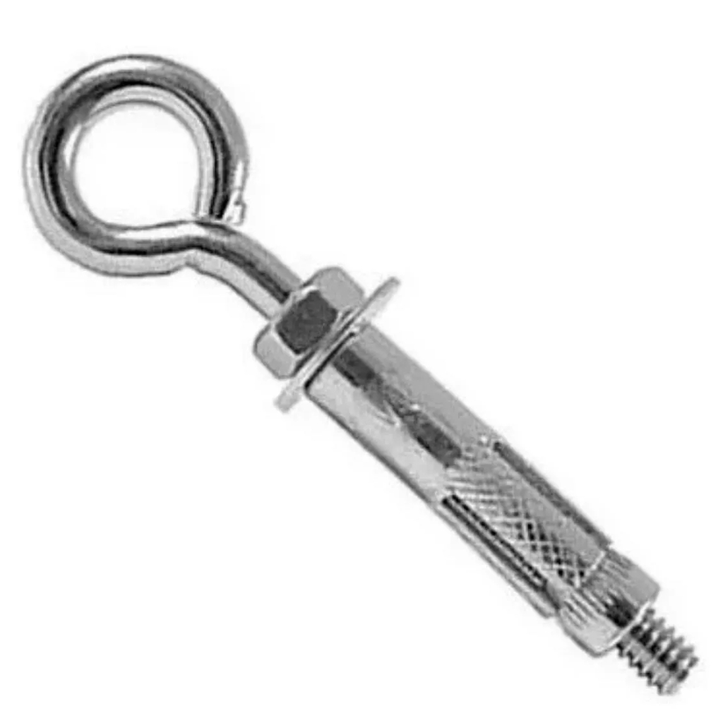 10 Chumbador Parabolt 1/4x2  Cba Cbp Pitao Argola Completo P/furo 10mm - 10 Peças