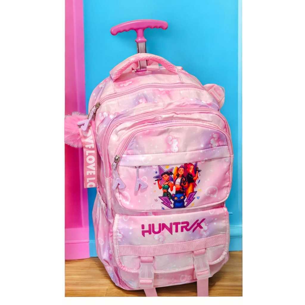 mochila juvenil masculina (femenina de rodinha escola huntrix kpop em Oferta na Shopee