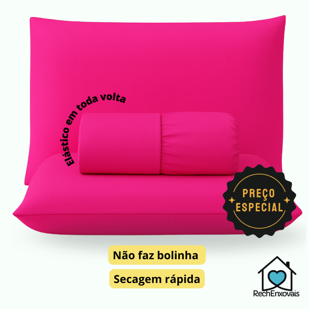 Jogo de Lençol Cama Casal Padrão Box 3 Peças Liso com Elástico em toda volta - 1,88m x 1,38m x 20cm em Oferta na Shopee