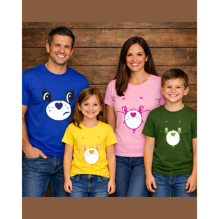 Camiseta [Exclusiva] Ursinhos Carinhosos Azul ou Verde ou Rosa ou Amarelo| Unissex Algodão| Infantil, Adulto e Plus Size em Oferta na Shopee