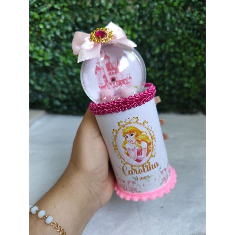 KIT 5 COFRINHO COM ESFERA, LEMBRANCINHAS BELA ADORMECIDA, PRINCESA AURORA, CAIXAS PERSONALIZADAS