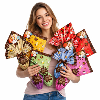 25 sacos para ovos de páscoa, vários tamanhos e cores. em Oferta na Shopee
