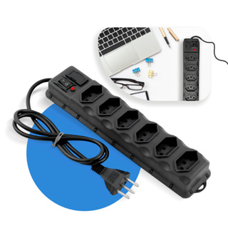 Filtro De Linha Extensão Régua Elétrica 6 Tomadas Bivolt em Oferta na Shopee