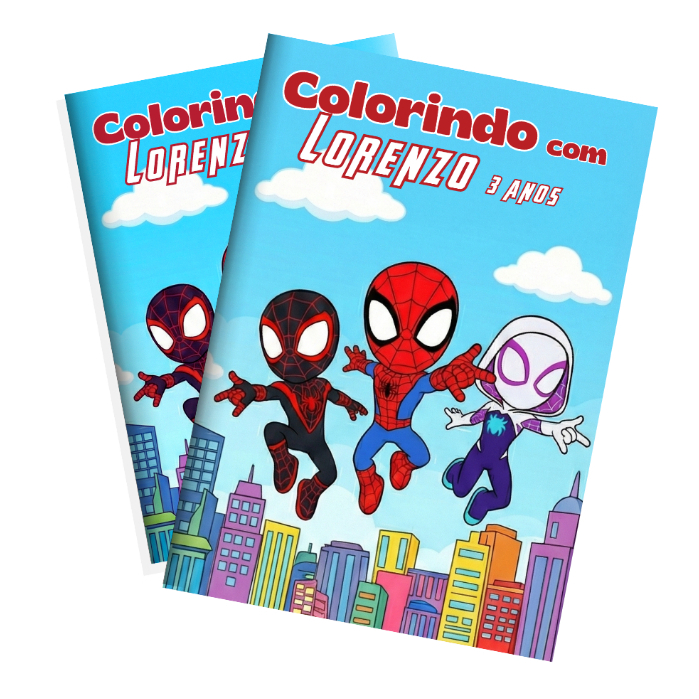 Kit Livrinhos de Colorir Personalizados • Homem-Aranha • Lembrancinha Festa Infantil
