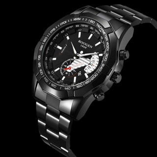 Relógio Masculino Aço Inoxidável à Prova D'água Negócios Moda de Luxo Automático Quartzo  ROOGEN 1868 em Oferta na Shopee