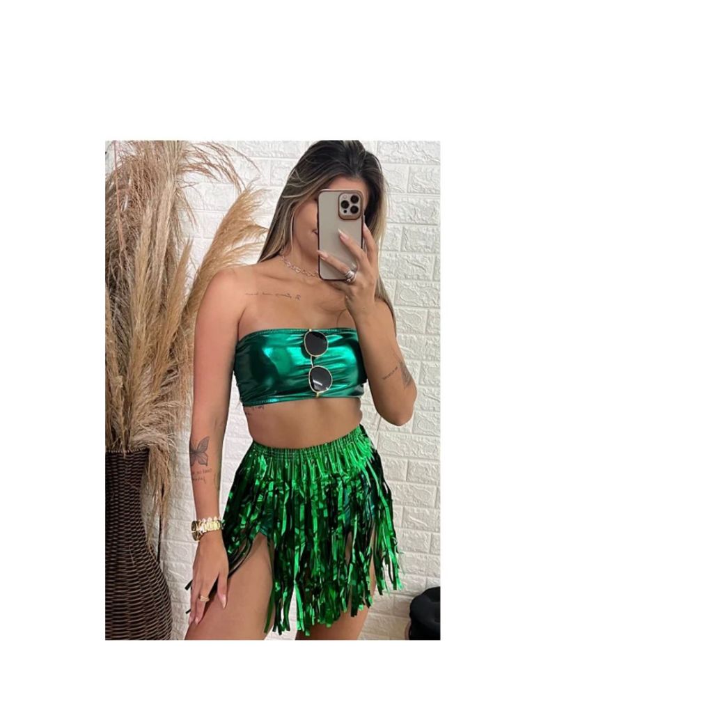cropped faixa top metalizado carnaval copa 2026 em Oferta na Shopee
