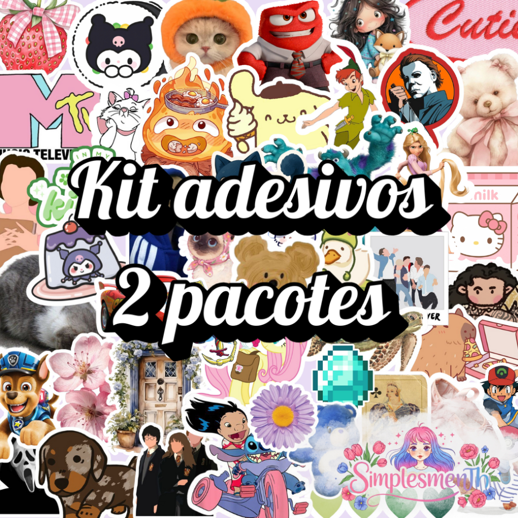 kit adesivo - 2 pacotes - Escolha os temas em Oferta na Shopee