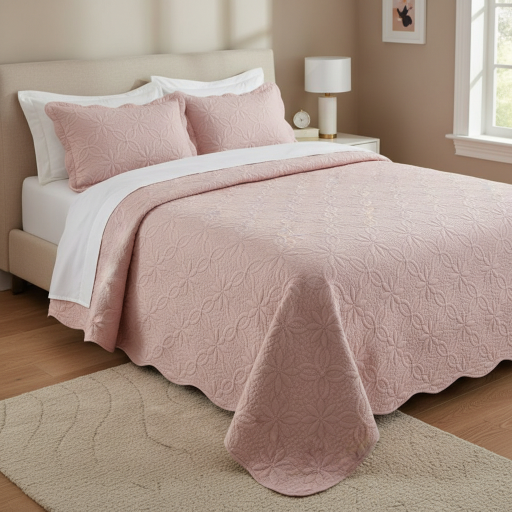 Kit Colcha Cobre Leito Luxo 200 Fios Matelassê 3 Pçs Dupla Face Solteiro Casal Queen King Novo 2026