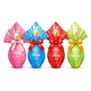 25 Sacos metalizados para Ovos de Páscoa Decorados. em Oferta na Shopee