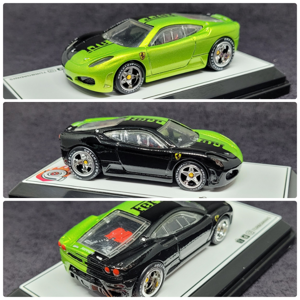 Hot Wheels Ferrari F430 Challenge - Black/Green - Custom 1:64