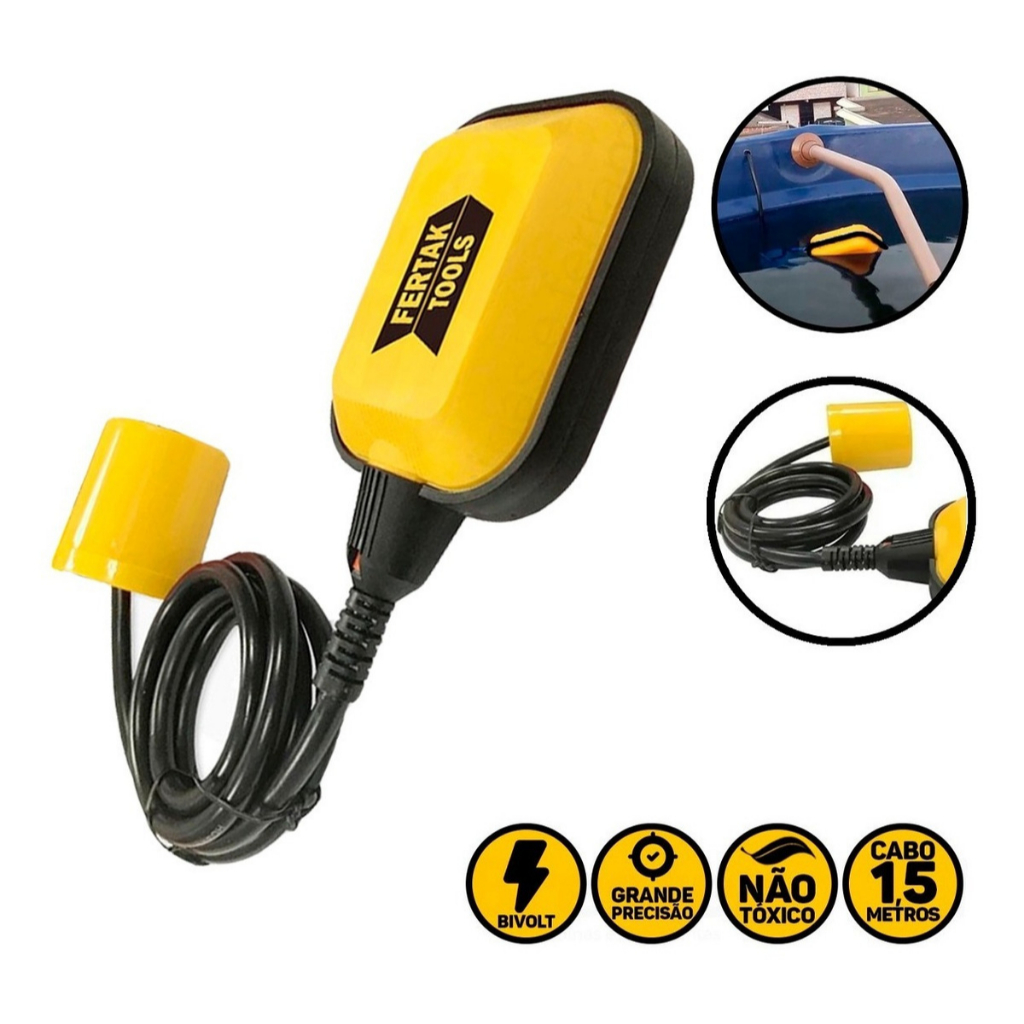 Boia Elétrica FERTAK 15A e 25A | Chave Boia Automática para Caixa d’Água e Cisterna | Controle de Nível