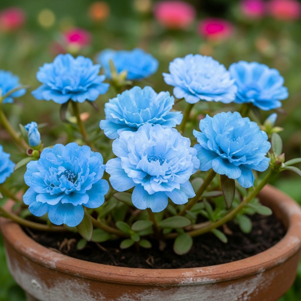 Sementes de Onze-Horas Azul Claro (Portulaca grandiflora)