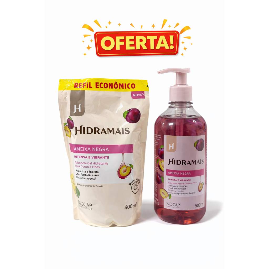 🧴 Sabonete Líquido Hidramais Ameixa Negra + Refil Econômico