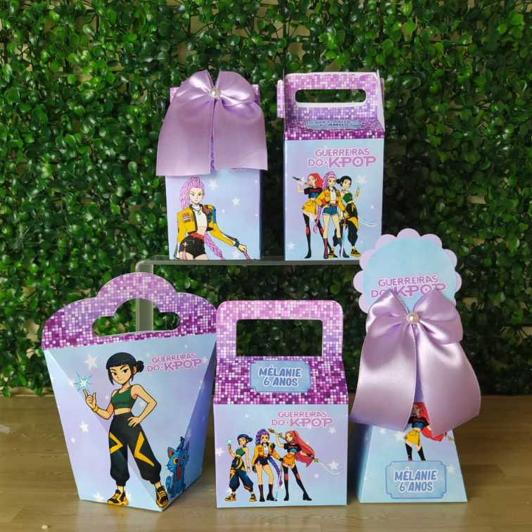 Kit Festa Guerreiras Kpop Personalizado Lembrancinha Aniversário Monte em Casa