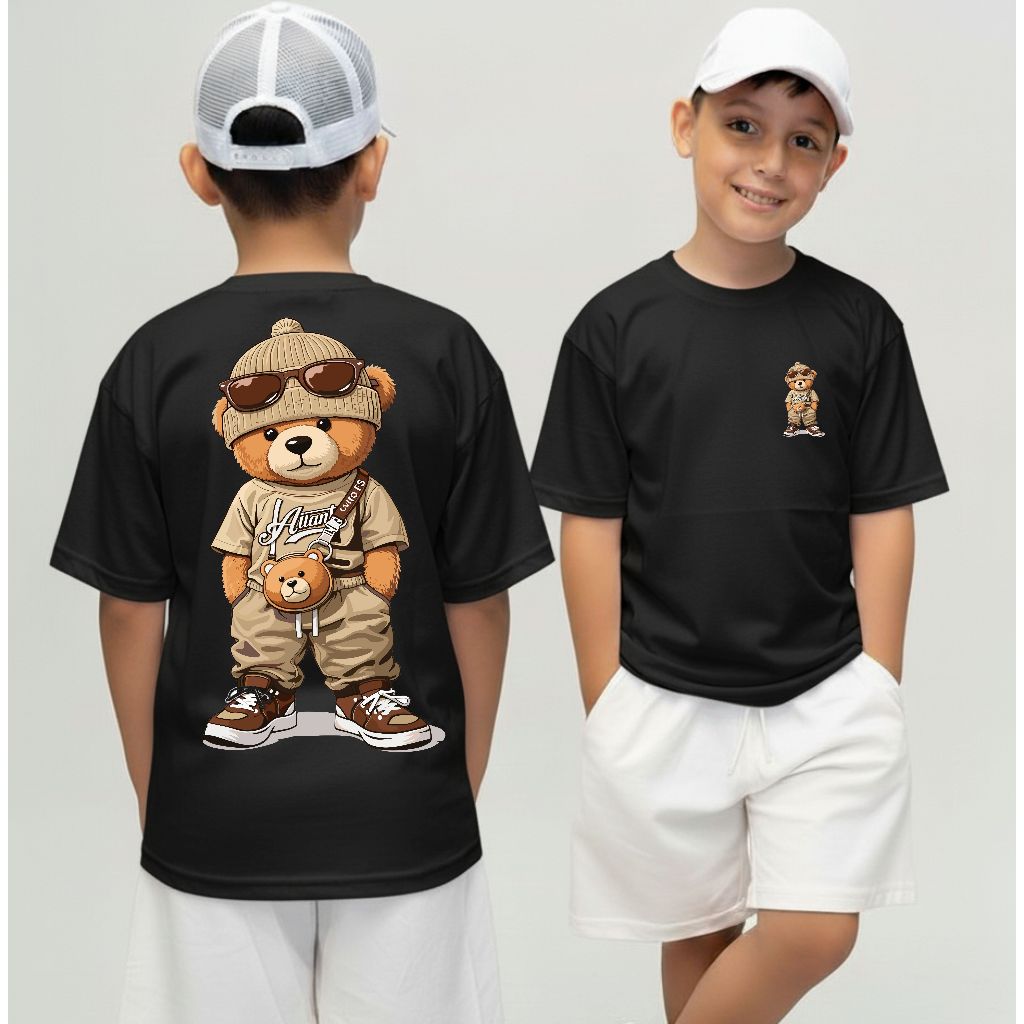 Camiseta Infantil Urso King Streetwear Malha 30.1 100% Algodão Camisa Juvenil Estilosa em Oferta na Shopee