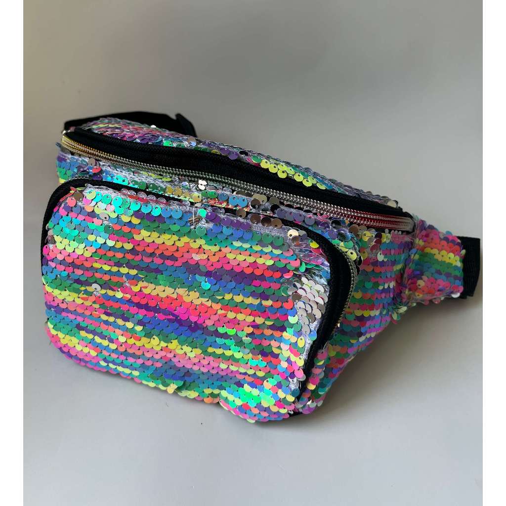 Pochete de Paetês cores diversas, Carnaval 2026, festa, bolsa de lado, pochete colorida de paetês