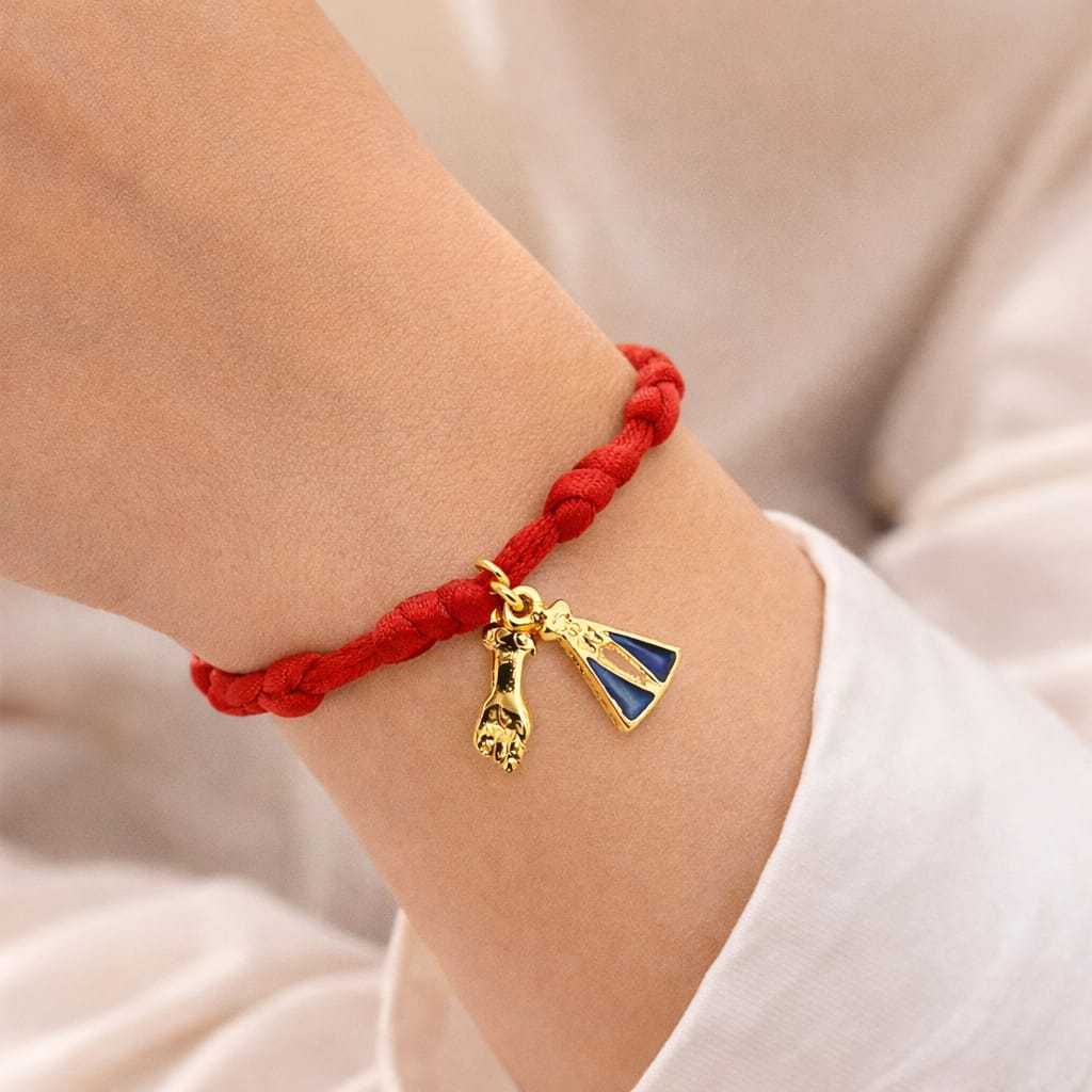 Pulseira Kabbalah 7nós com Nossa Senhora Aparecida e Figa dourada em Oferta na Shopee