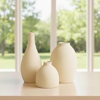 Conjunto de Vasos Decorativos Modernos em Cerâmica | Kit Trio de Vasos | Trio Enfeite Decorativo em Oferta na Shopee
