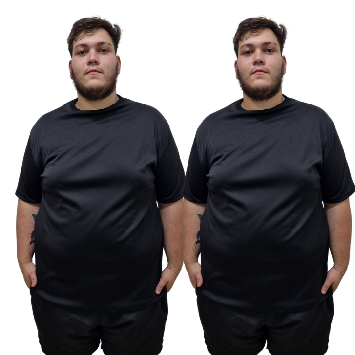 Kit 2 Camisetas Plus Size Masculinas Dry Fit Lisas
