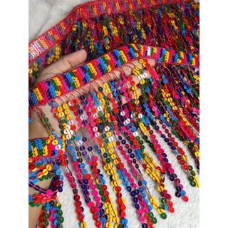 Franja de Paetê 20cm por Metro | Acabamento Decorativo para Fantasia, Moda, Dança e Decoração em Oferta na Shopee