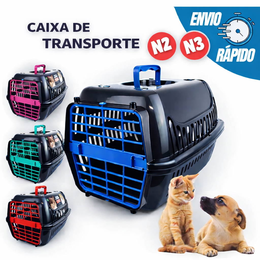Caixa Premium Pet para Cachorro e Gato N2/N3 | Transporte Seguro e Reforçado em Oferta na Shopee