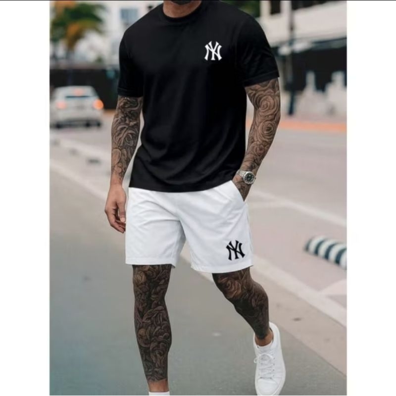 Kit Camiseta + Short Conjunto NY Camisa de Algodão Premiu Lançamento