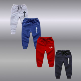 KIT 4 CalçaS  Infantil Moletom Skinny Fé Religião Gospel Promoção