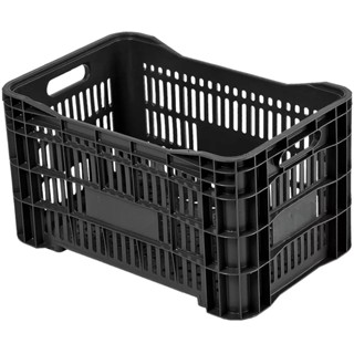 Caixas Plastica Hortifruti Compra Vazada Empilhavel Preta Mercado Frutas Organizacao em Oferta na Shopee